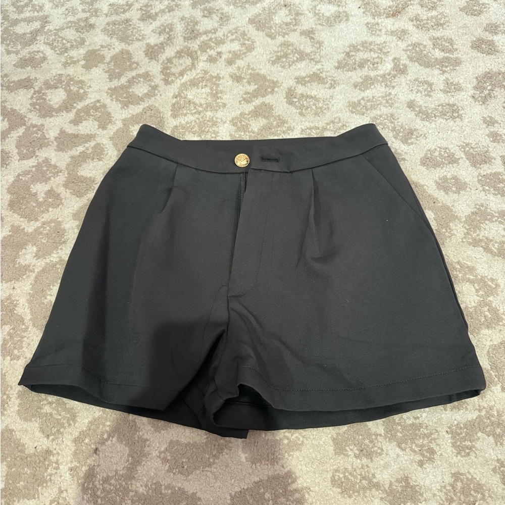 Black high waisted dress shorts